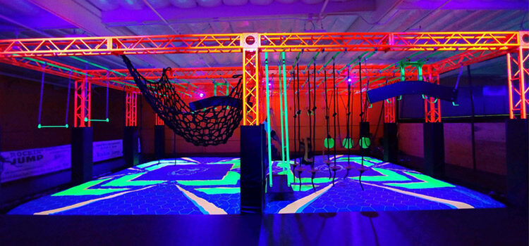 The First Glow in the Dark Trampoline Park in the World